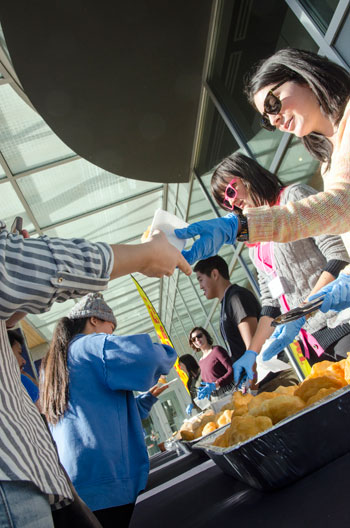 Hundreds of students and guests enjoyed bannock at a special ceremony Monday afternoon marking the centennial year of UBC, and the 10th anniversary of UBC Okanagan.